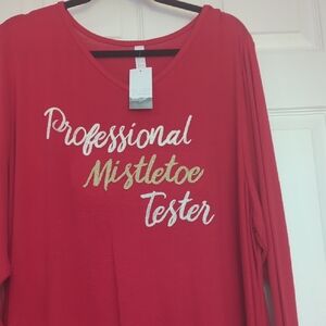 Cacique for Lane Bryant Professional Mistletoe Tester Sleep Top 22/24